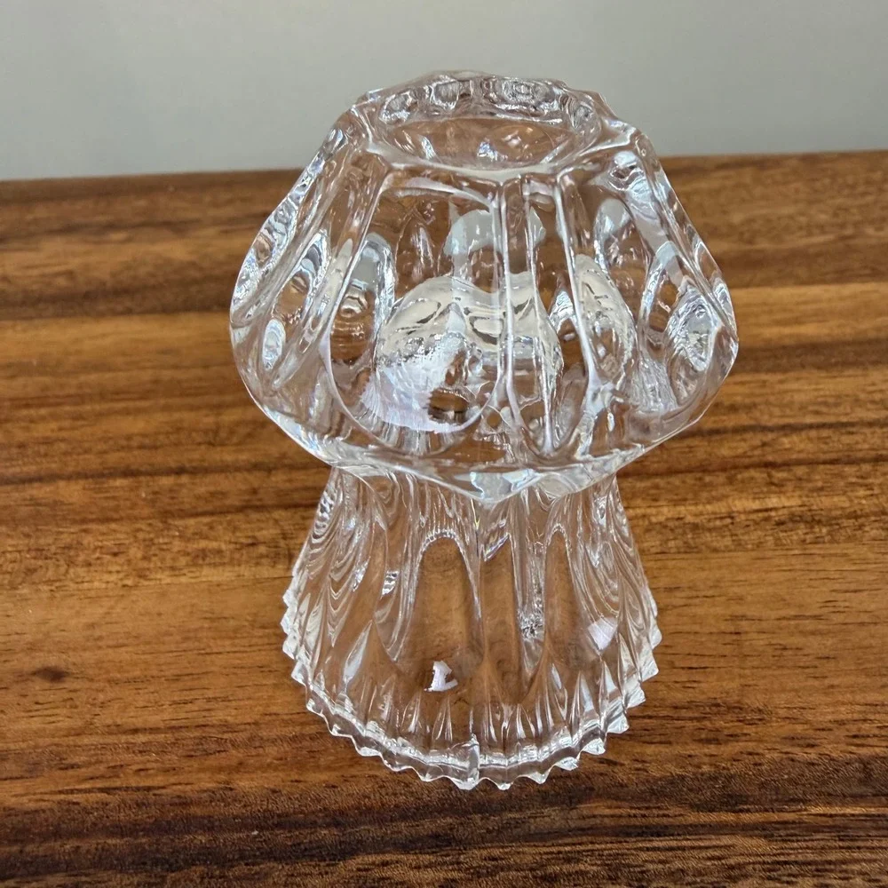 Princess House Crystal Bud Vase Toothpick Holder Clear Scalloped Pressed Glass